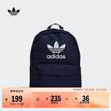 adidas休闲日常通勤运动双肩背包学生书包开学男女阿迪达斯三叶草   深靛蓝   NS(均码)