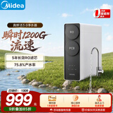 美的（Midea）出品净水器WAHIN华凌1000G【初始1200G】0阻垢剂 5年长效RO反渗透厨下式直饮过滤家用净水机零陈水