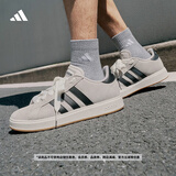 adidas 面包鞋 GRAND COURT BASE 00s休闲板鞋平底鞋男女阿迪达斯   矾土棕/黑色/汉玉白   41