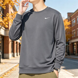 耐克（NIKE）卫衣男士2026秋季新款运动服训练上衣针织保暖套头衫保暖圆领长袖 简约刺绣logo/灰色/晒图-5 2XL 【185】体重170~190斤左右