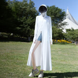 翊尚美长款防晒衣女冰丝2025夏季新款防紫外线全身防晒服连帽长袖骑行 白色【升级大帽檐可拆护镜款】 均码 【推荐80-140斤】