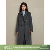 自巧（ZIQIAO）小个子正肩100%全羊毛双面呢大衣女2023冬季新款毛呢西装外套 浅棕灰 （100%绵羊毛） XXS (1码) 拍前请联系客服确认尺码