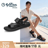 金利来（Goldlion）男鞋都市休闲透气凉鞋两穿轻便皮鞋沙滩鞋59622032701A-黑色-42码