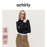 OCHIRLY【特享折扣】澳大利亚100%美丽诺羊毛半高领毛衣女高级冬 黑色 L