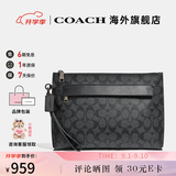 COACH/蔻驰 官方授权 新款男士时尚休闲手拿包圣诞节礼物 黑色F29508CQBK