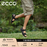爱步（ECCO）户外凉鞋男鞋 男士透气魔术贴沙滩休闲鞋子 越野069564 黑色/灰色06956450034 44