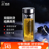 希诺（heenoor）双层玻璃杯男士办公泡茶杯送礼耐高温大容量水杯节日礼物礼盒 经典-迷你款180ml