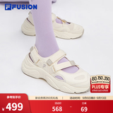斐乐海螺鞋丨FILA潮牌玛丽珍运动凉鞋夏季透气魔术贴休闲女鞋 古白色/燕麦色-AO 37.5