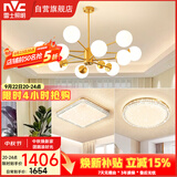 雷士（NVC）吊灯铜魔豆分子灯客厅北欧灯具灯饰创意现代轻奢两室一厅NGD12-2