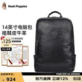 暇步士（Hush Puppies）双肩包男休闲商务背书包植鞣牛皮男包大容量旅行电脑包生日礼物