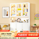 菲利特钢制书柜书架家用落地一体靠墙储物柜展示柜防尘书橱收纳柜手办柜 百叶上玻下铁六门书柜（1200*350*2000）