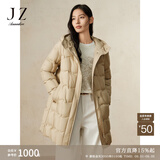 玖姿·安娜蔻【绒享】休闲简约轻暖白鸭绒中长羽绒女冬款 卡其 M