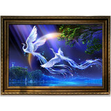 御贡坊椴木拼图1000片定制成人减压diy创意女生日礼物儿童玩具国潮装饰 比翼双飞1000片木质拼图