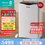 海信（Hisense）除湿机55升/天170㎡回南天抽湿机APP智控家用干衣除湿器别墅地下室复式仓库吸湿器大面积CF55BD/XW