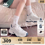 卡帕（Kappa）女鞋百搭老爹鞋女2026新款轻便休闲鞋软底增高运动鞋子女 经典白/海昌蓝 37