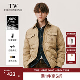 Teenie Weenie小熊男装羽绒服冬季衬衫式羽绒服保暖外套外套男 卡其色 M (170)
