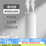 几素桌面加湿器迷你卧室宿舍床头家用空气加湿器车载加湿器无线usb充电便携纯净加湿送女男友生日礼物 白色电池款【12根滤芯+双倍健康加湿】