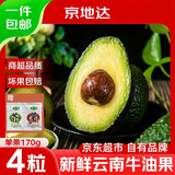 京地达云南牛油果新鲜水果鳄梨单果170g*4粒低卡京东自营生鲜源头直发