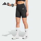 adidas速干简约训练健身运动短款高腰紧身裤女装阿迪达斯官方   黑色   S