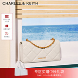CHARLES&KEITH质感菱格链条小方钱包女包包女包生日礼物送女友CK6-10680924 Cream奶白色 XS