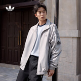 adidas通勤百搭三条纹休闲运动夹克早秋外套男女阿迪达斯三叶草   浅灰 (推荐选大一码)   M