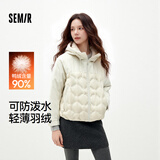 森马（Semir）羽绒服女冬季拼接防泼水90绒子轻薄宽松上衣连帽外套101725113053
