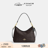 蔻驰（COACH）奥莱女士女包经典标志LAUREL 31号流浪包单肩斜挎包腋下礼物秋季 （升级款）核桃棕色 黑色