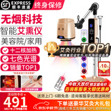 鸿益德艾灸仪器一体机无烟家用熏蒸仪美容院全身温养理疗仪烤电艾炙灯 金色至尊款-【十二核四面加热+刮痧拔罐】