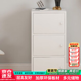 雅美乐书架落地简易书柜带门卧室书房阳台飘窗置物小柜子 三门