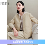 菲妮迪（FINITY）品牌短外套春秋季新款简约卡其色短款通勤气质夹克上衣 卡其色 L