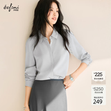 伊芙丽（eifini）蒋欣代言【十年销冠】不易皱简约职业必入衬衫女春秋通勤白色上衣 浅灰 L 110-125斤