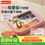 志高（CHIGO）炒酸奶机炒冰机冰淇淋机家用儿童免插电炒冰板316钢六一儿童节礼物粉色【加大号带防尘盖】