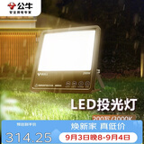 公牛（BULL）LED投光灯路灯庭院灯园林照明露营灯 IP65防水200W-3000K暖白光