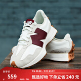 NEW BALANCE NB327官方休闲鞋女秋季舒适户外复古百搭厚底低帮运动鞋 灰色/米白/酒红 WS327KA 38 (脚长24.5cm)