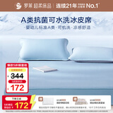 罗莱家纺 A类抗菌冰皮席三件套冰丝席凉席子床笠款 蓝色 180*200*30