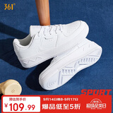 361°运动女鞋秋季复古厚底增高耐磨小白鞋休闲板鞋682116601F-7