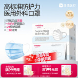 维德（WELLDAY）一次性医用口罩成人A1蓝色外科防尘防晒花粉鼻炎过敏50个/盒