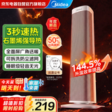 美的（Midea）石墨烯暖风机立式取暖器家用电暖器电暖风抗菌浴室小太阳节能电暖气热风机大功率HFS20ALT