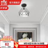 雷士（NVC） 北欧简约走廊过道灯门厅入户创意时尚餐厅 玄关阳台灯具灯饰 胧月哑黑 镂空鸟巢-带7瓦3色光源
