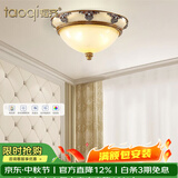 韬齐 欧式吸顶灯客厅现代简约主卧室灯美式阳台灯具 18160D-中号 直径38CM 配单色LED灯泡