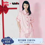 野兽派家居（tbh）三丽鸥Hello Kitty天丝棉家居服套装软棉棉四季条纹睡衣 短款  S