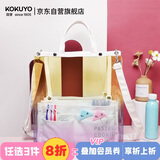 国誉(KOKUYO)透明手提袋PVC托特包大容量防泼水书包轻便透明果冻背包补习袋初晴黄紫WSG-KBV12YV开学季学生