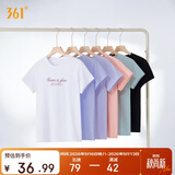 361°t恤衫女夏季新款潮流休闲宽松运动正肩上衣服短袖女装662629106-1