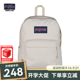 JANSPORT杰斯伯书包轻便双肩包男女旅行包简约背包电脑包学生校园 4QUEDLV-云雾白/DLV白-电脑隔层+水杯侧袋