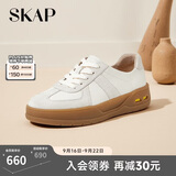 圣伽步（SKAP）德训鞋女款复古运动休闲厚底板鞋 米白色 37
