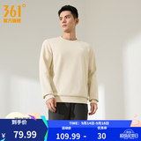 361°运动卫衣男秋冬新款圆领套头上衣男百搭服饰御寒简约运动服 白松木色 L