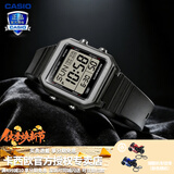 卡西欧（CASIO） 男表女表卡西欧手表男女情侣表学生时尚运动表太阳能双显电子表 W-221H-1AVPF格调黑（正显）