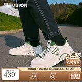 FILA【章昊同款】50-50帆布鞋 | 斐乐潮牌厚底帆布鞋男鞋透气增高板鞋 奶白/深森林绿-GF 41