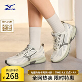 美津浓（MIZUNO）【SPEED】运动跑步鞋男女星速鞋复古老爹鞋透气缓震跑鞋 07/棉白/暗灰裙 40 (255mm)
