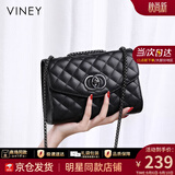 viney斜挎包包女包牛皮链条包轻奢单肩包生日礼物高级感送女友老婆 【黑色】高档洋气品牌小方包